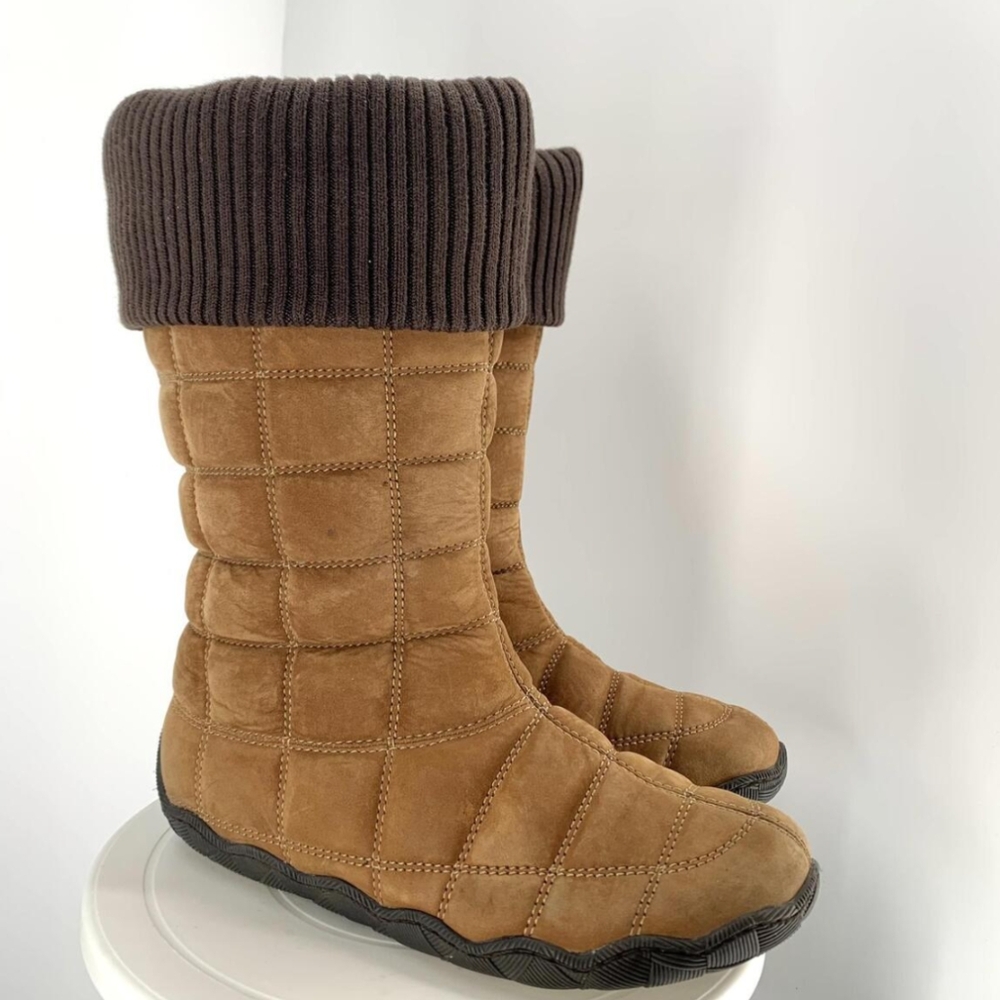 PATAGONIA quilted suede boots polartec lining Size 7